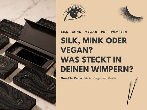Vegane Silk und Mink Wimpernextensions aus PBT-Fasern von VIELLA LASHES