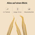 Wimpern Pinzette Gebogen 13cm lang für Volumen und 1:1 Technik VIELLA LASHES