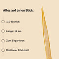 Wimpernpinzette 14cm Lang und Rostfreier Edelstahl VIELLA LASHES