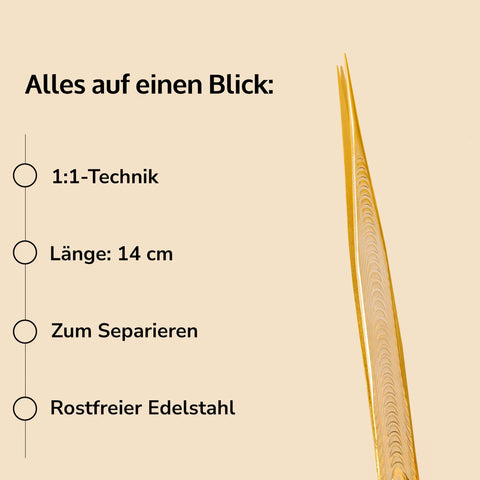 Wimpernpinzette 14cm Lang und Rostfreier Edelstahl VIELLA LASHES