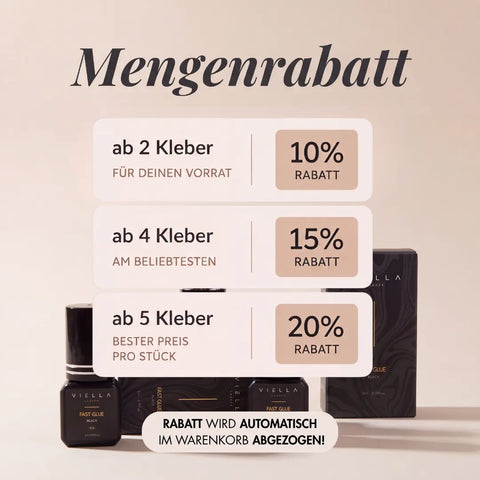 VIELLA LASHES FAST GLUE Wimpernkleber in 3 ml und 5 ml für professionelle Wimpernverlängerungen – 10 % Mengenrabatt ab 2 Klebern.