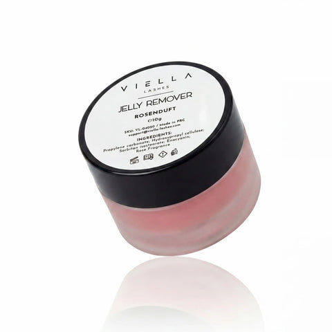 VIELLA LASHES Jelly Remover Rosenduft 10g – gelartiger Entferner mit Rosenduft für sanfte Wimpernkleber-Entfernung bei Wimpernverlängerung