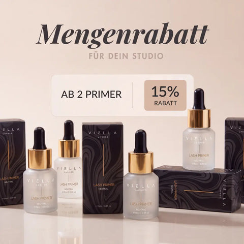 VIELLA LASHES Lash Primer für professionelle Wimpernstudios mit 15 % Mengenrabatt ab 2 Stück.