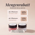 Mengenrabatt auf VIELLA LASHES Wimpern-Remover: 10 % Rabatt ab 2 Stück und 15 % Rabatt ab 4 Stück – Cream und Jelly Remover frei kombinierbar.