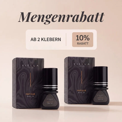 Mengenrabatt auf VIELLA LASHES FAST GLUE Wimpernkleber: 10 % Rabatt ab 2 Klebern für professionelle Wimpernverlängerungen.